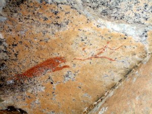 bushman rock art - Leopard cave in the didima gorge cathedral peak in the Central Drakensberg